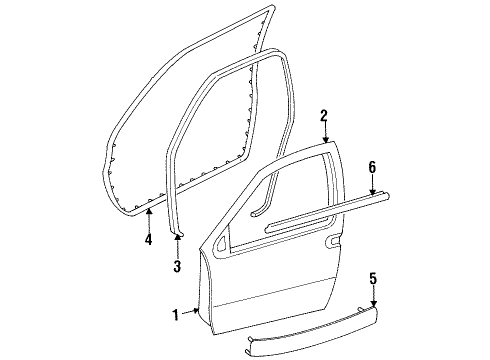 Ford YF5Z1220878KPTM Body Side Molding, Blue/Gray/Red, Passenger Side