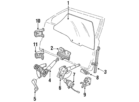 Ford F27Z-1021812-A Lock, Passenger Side