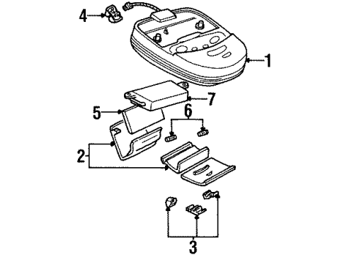 Ford YF3Z54519A70FAD Roof Console