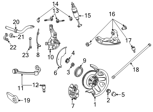 2001 Ford Explorer ABS Sensor, Front Diagram for 6L5Z-2C204-BA