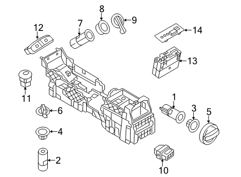 2014 Lincoln MKS Center Console Diagram
