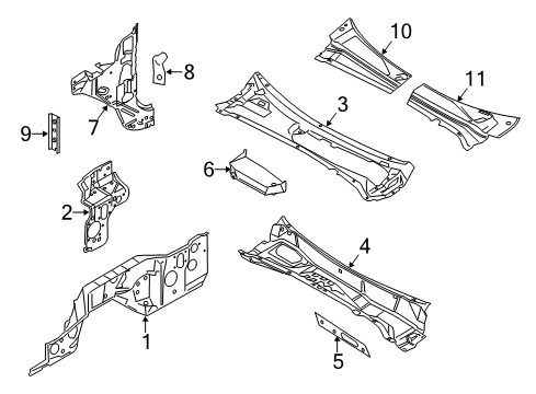 2014 Ford F-250 Super Duty Cab Cowl Diagram
