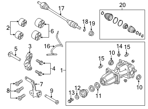2017 Ford Flex Axle Components - Rear Diagram