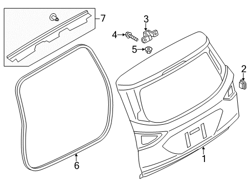 2013 Ford Escape Gate & Hardware Diagram