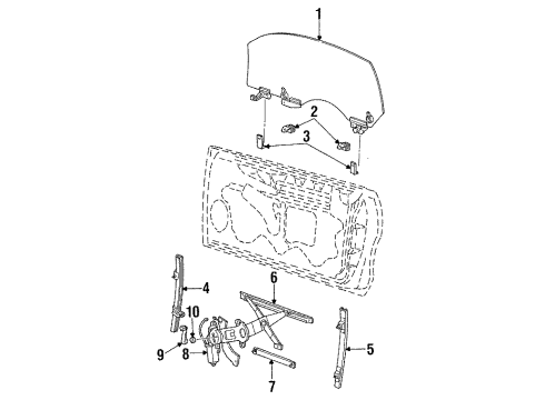 1997 Ford Mustang Retainer, Front Passenger Side Diagram for XR3Z-6321572-AA