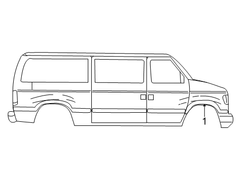 2001 Ford E-150 Econoline Club Wagon Stripe Tape Diagram