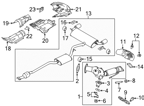 2016 Lincoln MKC Exhaust Components Diagram