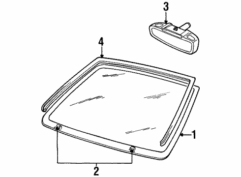 1997 Lincoln Continental Windshield Diagram for F5OY-5403100-A