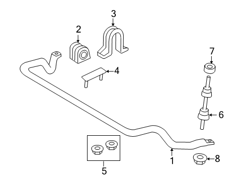2008 Ford F-150 Stabilizer Bar & Components - Front Diagram