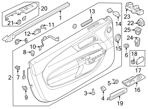 2024 Ford Mustang Window Switch, Driver Side Diagram for PR3Z-14529-FA