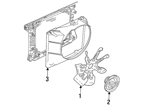 1994 Mercury Cougar Cooling System, Radiator, Water Pump, Cooling Fan Diagram