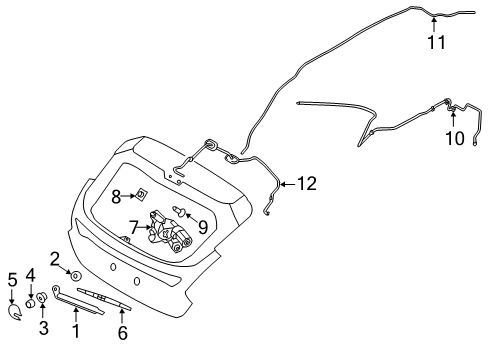 2015 Ford Focus Lift Gate - Wiper & Washer Components Diagram