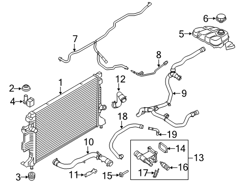 2016 Lincoln MKC Radiator & Components Diagram