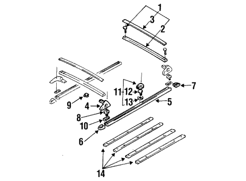 1995 Mercury Villager Tie Down Hook Retainer Diagram for F3XY-1250316-A