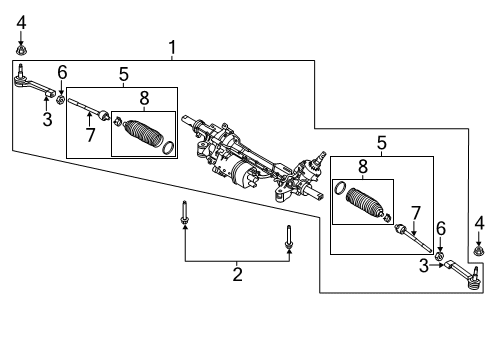 2021 Lincoln Aviator Steering Gear Diagram for M1MZ-3504-F