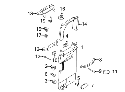 2017 Ford Transit-150 Interior Trim - Side Loading Door Diagram