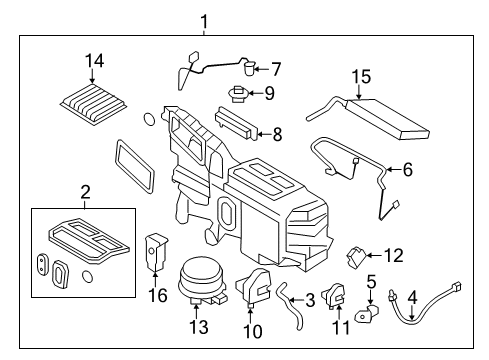 2013 Ford Edge A/C Evaporator Components Diagram