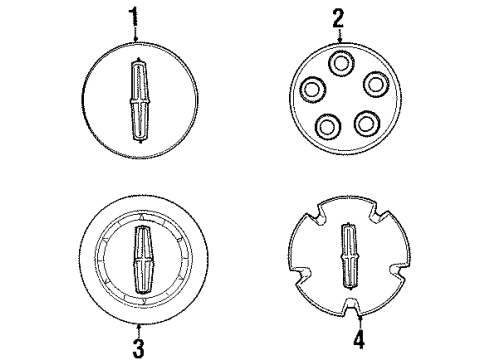 1998 Lincoln Continental Wheel Cap Diagram for F8OZ-1130-CA
