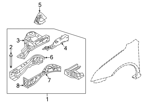 2006 Lincoln Zephyr Structural Components & Rails Diagram