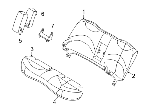 2004 Ford Crown Victoria Seat Cover, Rear Diagram for 3W7Z-5463804-AAH