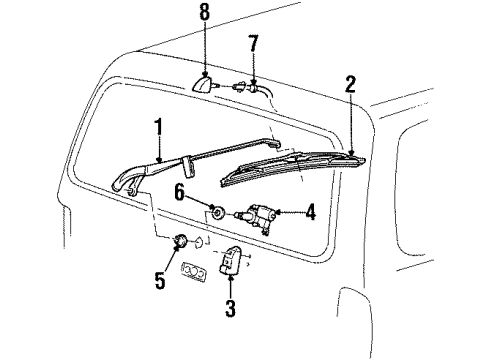 2000 Lincoln Navigator Wiper Blade Diagram for XL7Z-17528-AB