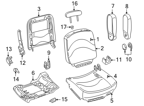 2006 Ford Crown Victoria Front Seat Components Diagram