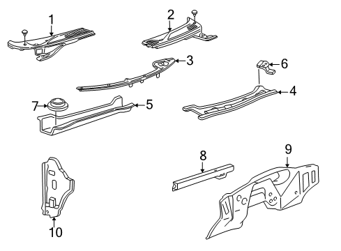 2008 Ford F-150 Cab Cowl Diagram