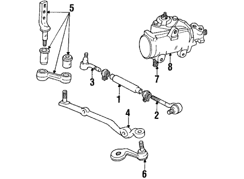 1985 Mercury Grand Marquis P/S Pump & Hoses, Steering Gear & Linkage Diagram