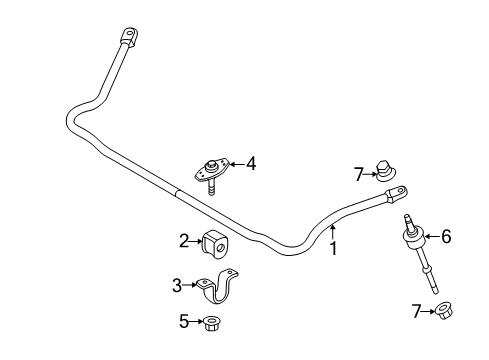 2014 Ford F-250 Super Duty Stabilizer Bar & Components - Front Diagram