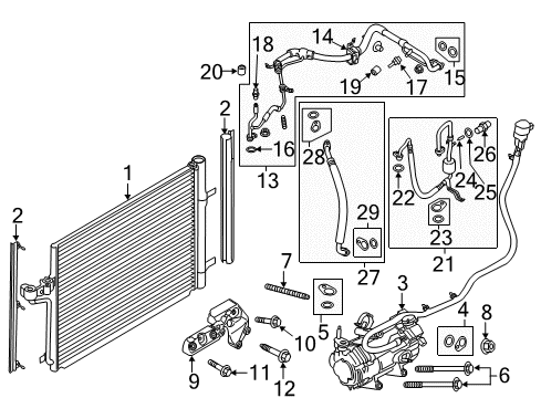 2017 Ford C-Max A/C Condenser, Compressor & Lines Diagram