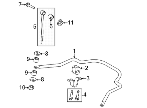 2021 Ford E-350 Super Duty Stabilizer Bar & Components - Rear Diagram