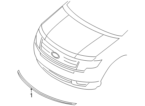 2009 Lincoln MKX Exterior Trim - Hood Diagram