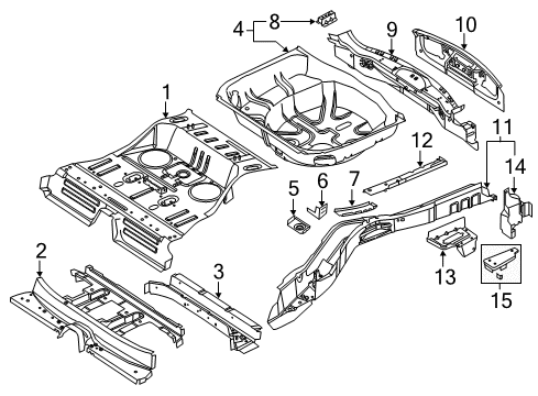 2011 Ford Explorer Rear Floor & Rails Diagram