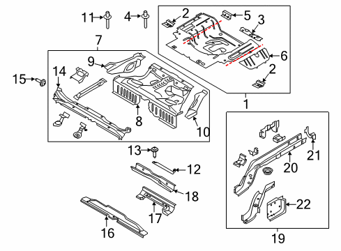 2019 Ford Mustang Rear Floor & Rails Diagram 2 - Thumbnail