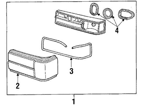 1988 Ford Mustang Lens, Passenger Side Diagram for E7ZZ-13450-BB