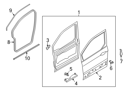 2021 Ford Transit Connect Door & Components Diagram