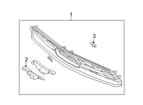 2011 Ford Mustang Grille & Components Diagram