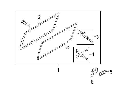 2013 Ford E-250 Side Panel - Glass & Hardware Diagram