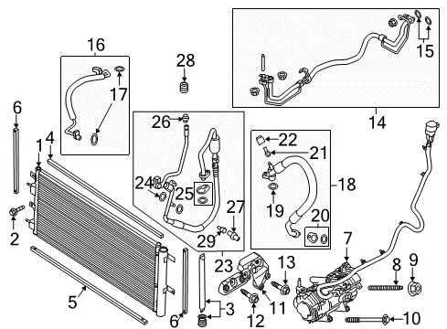 2014 Ford Fusion A/C Condenser, Compressor & Lines Diagram