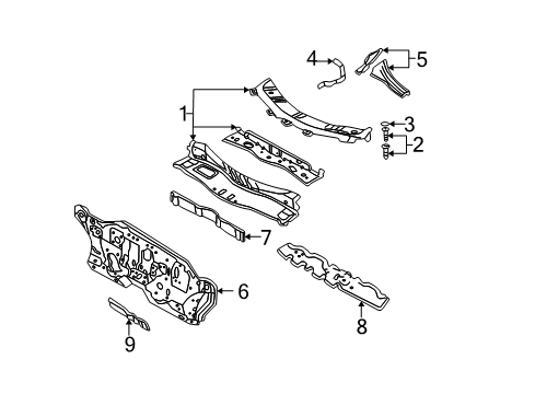 2003 Ford Focus Cowl Diagram