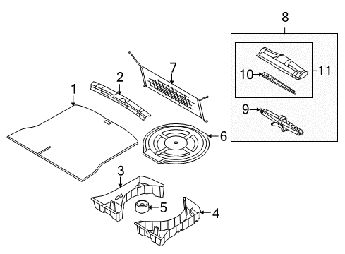 2009 Lincoln MKX Interior Trim - Rear Body Diagram
