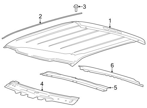 2023 Ford F-250 Super Duty Roof & Components Diagram