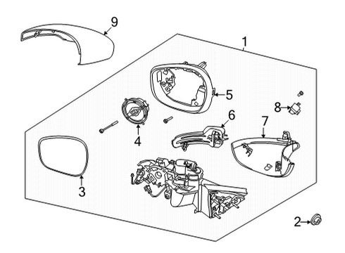 2022 Ford Mustang Mach-E Outside Mirrors Diagram