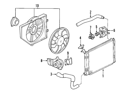 2003 Ford Focus Cooling System, Radiator, Water Pump, Cooling Fan Diagram