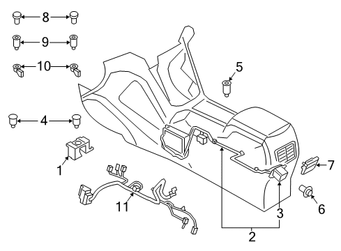 2017 Ford C-Max Center Console Diagram