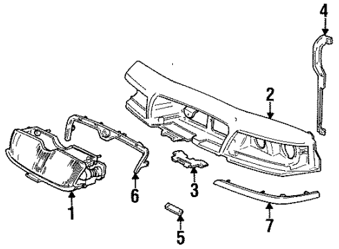 1995 Mercury Grand Marquis Grille Diagram for F5MY-8200-A