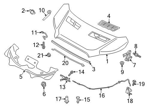 2017 Ford Transit-150 Hood & Components Diagram