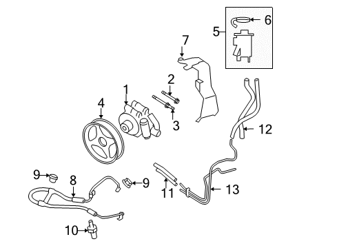 2008 Ford F-150 P/S Pump & Hoses, Steering Gear & Linkage Diagram