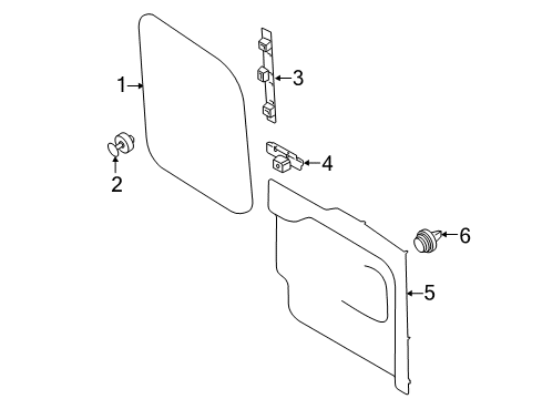 2017 Ford Transit-150 Interior Trim - Back Door Diagram