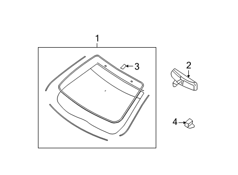 2008 Mercury Milan Windshield Glass Diagram